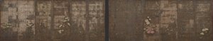 四季花卉，屏幕（六面板），1600-1630（纸上银色） 作者 田原谷宗达